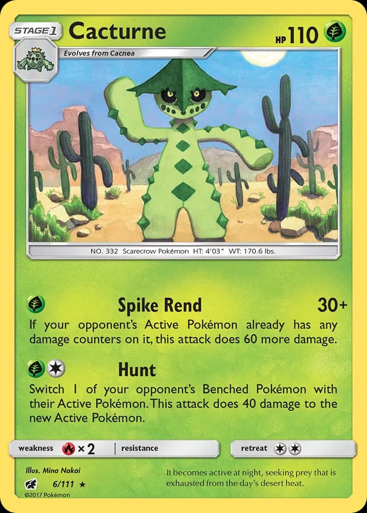 Cacturne — Crimson Invasion 6 Pokémon card