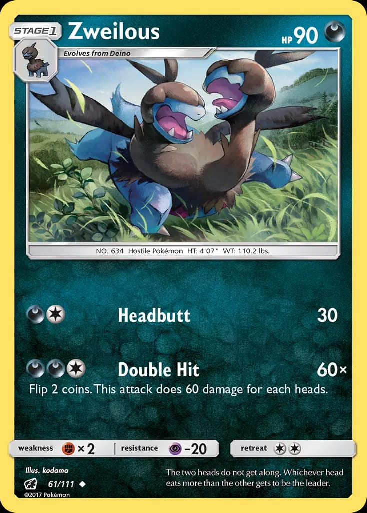 Zweilous — Crimson Invasion 61 Pokémon card