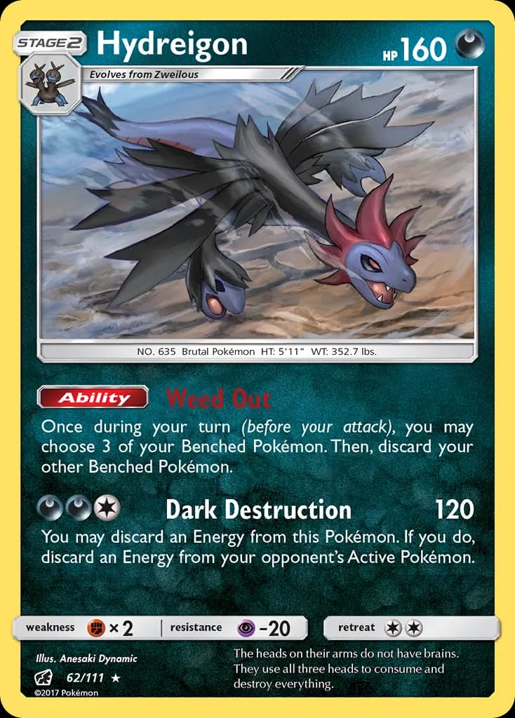 Hydreigon — Crimson Invasion 62 Pokémon card