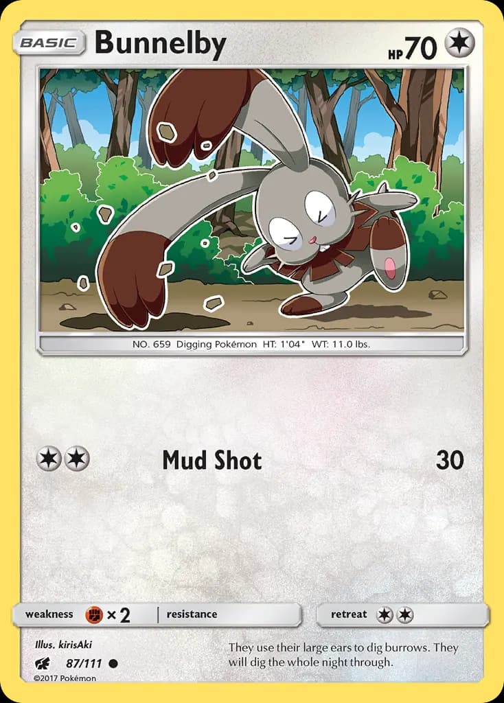 Bunnelby — Crimson Invasion 87 Pokémon card
