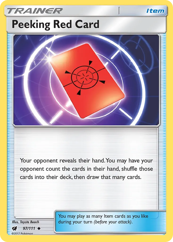 Peeking Red Card — Crimson Invasion 97 Pokémon card