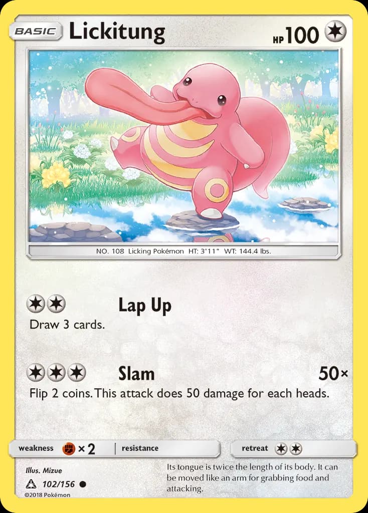 Lickitung — Ultra Prism 102 Pokémon card