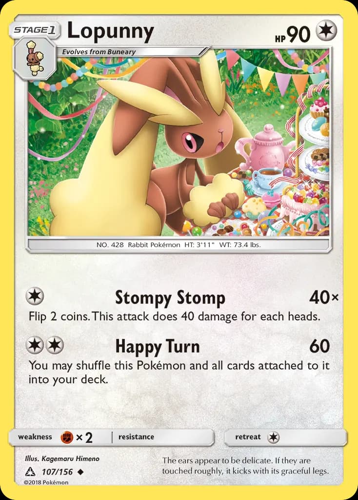Lopunny — Ultra Prism 107 Pokémon card