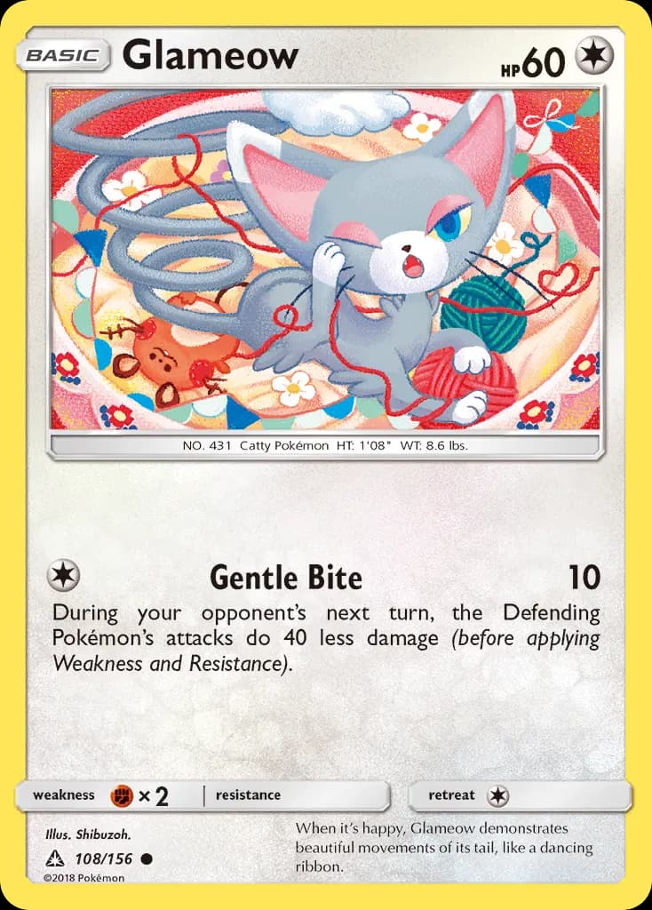 Glameow — Ultra Prism 108 Pokémon card