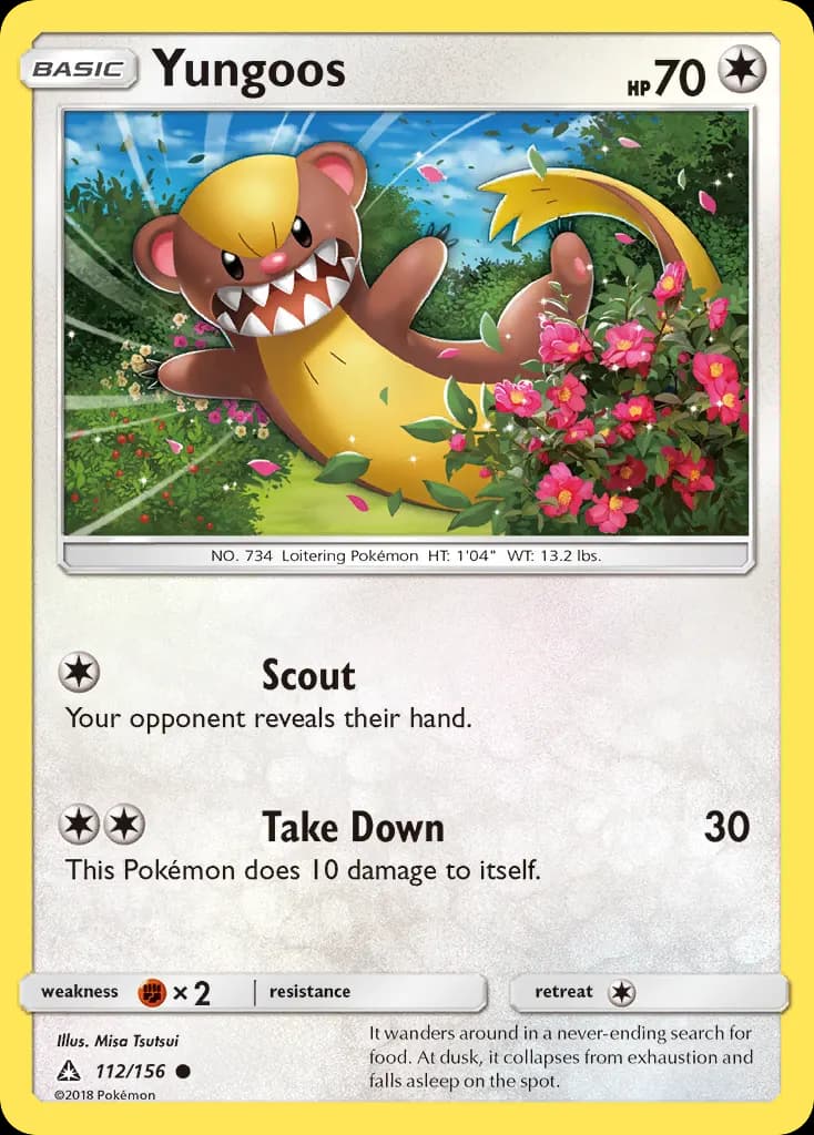 Yungoos — Ultra Prism 112 Pokémon card