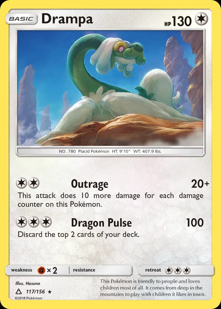 Drampa — Ultra Prism 117 Pokémon card