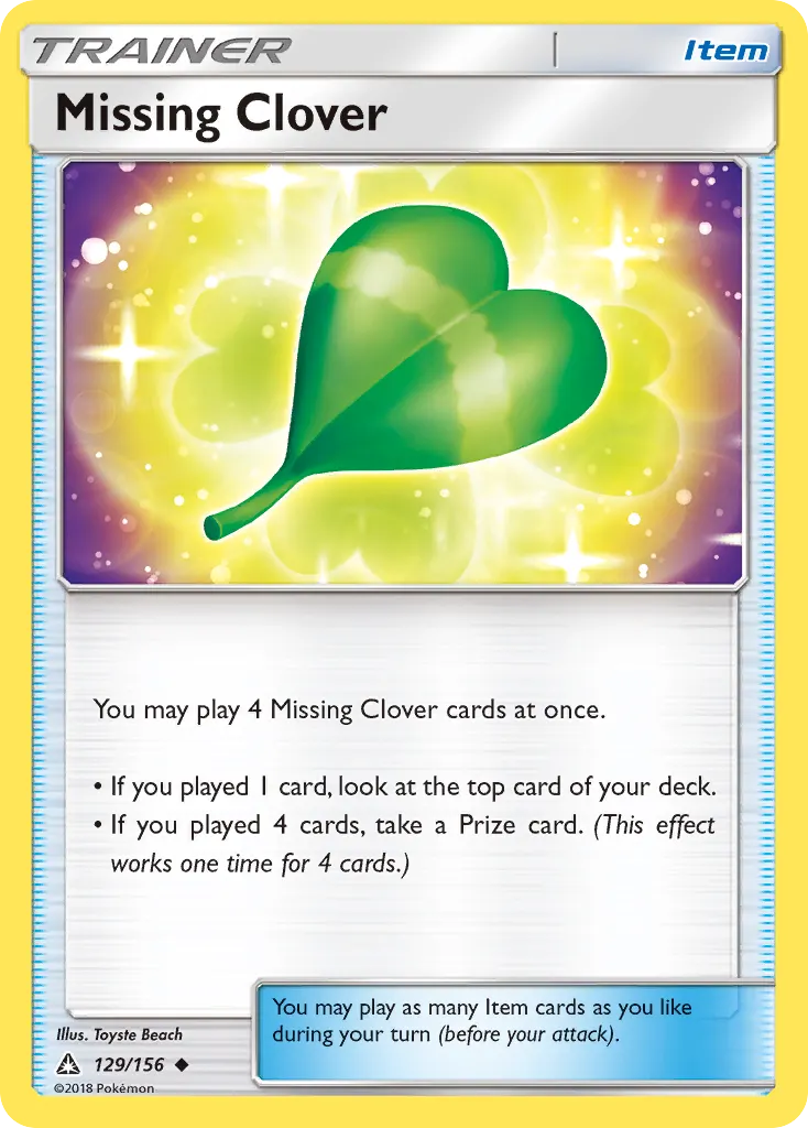 Missing Clover — Ultra Prism 129 Pokémon card