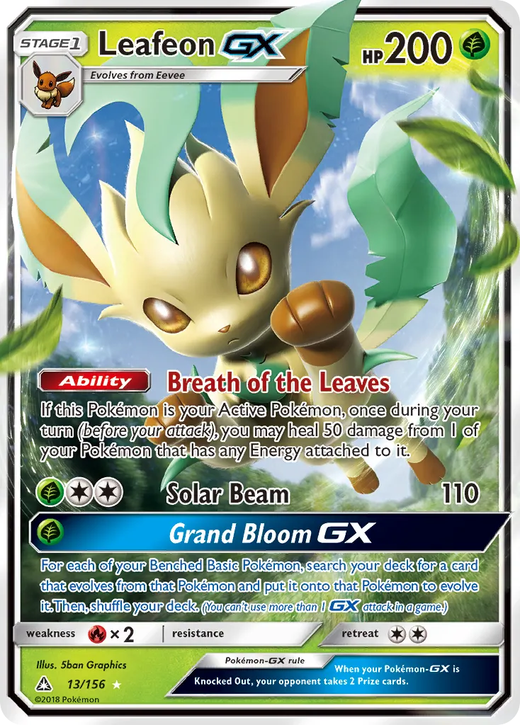 Leafeon-GX — Ultra Prism 13 Pokémon card