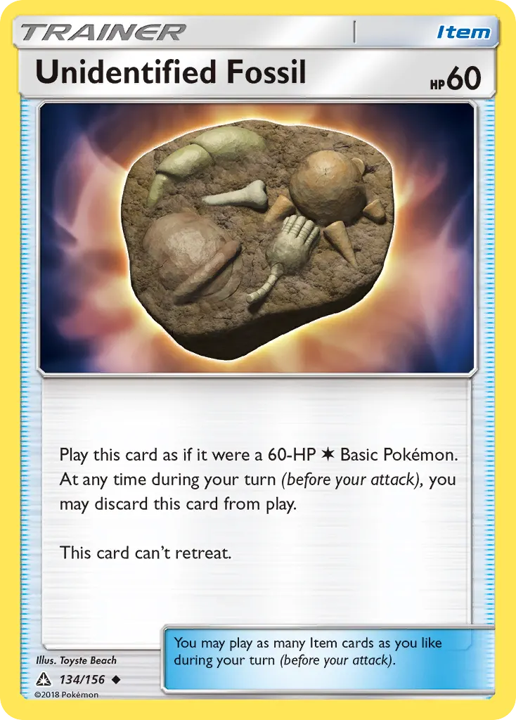 Unidentified Fossil — Ultra Prism 134 Pokémon card