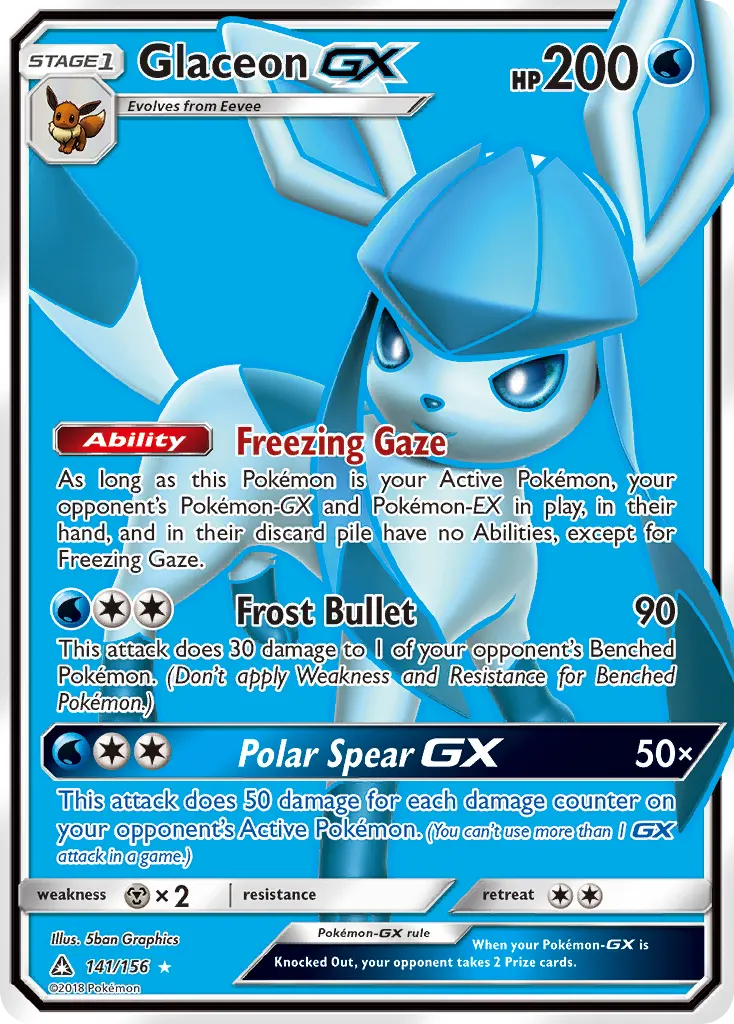Glaceon-GX — Ultra Prism 141 Pokémon card
