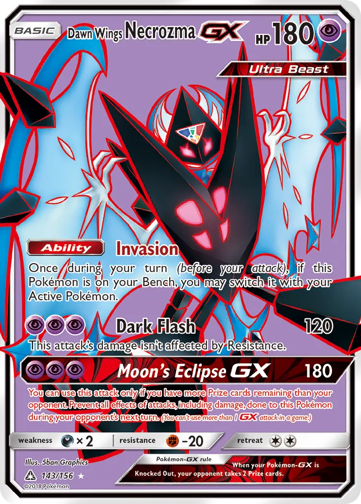 Dawn Wings Necrozma-GX — Ultra Prism 143 Pokémon card