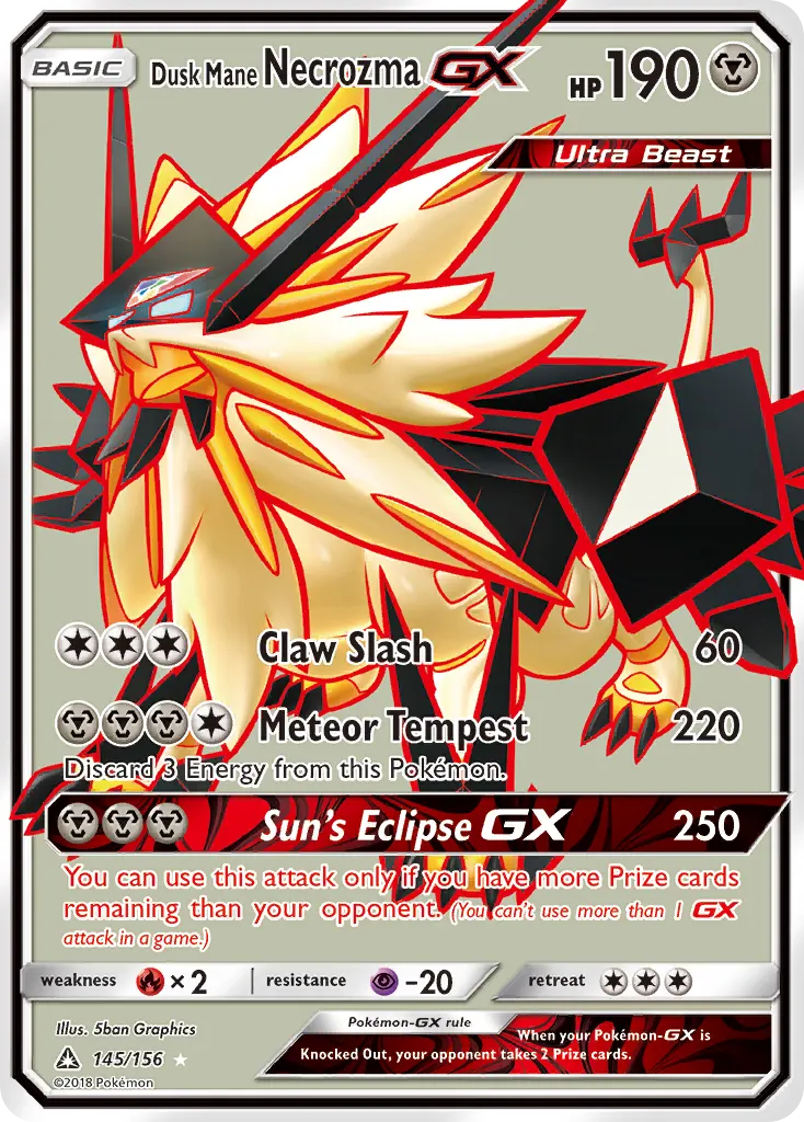 Dusk Mane Necrozma-GX — Ultra Prism 145 Pokémon card