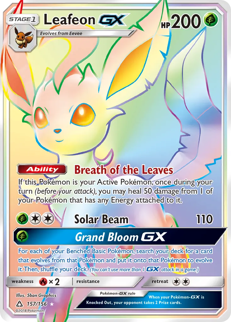 Leafeon-GX — Ultra Prism 157 Pokémon card