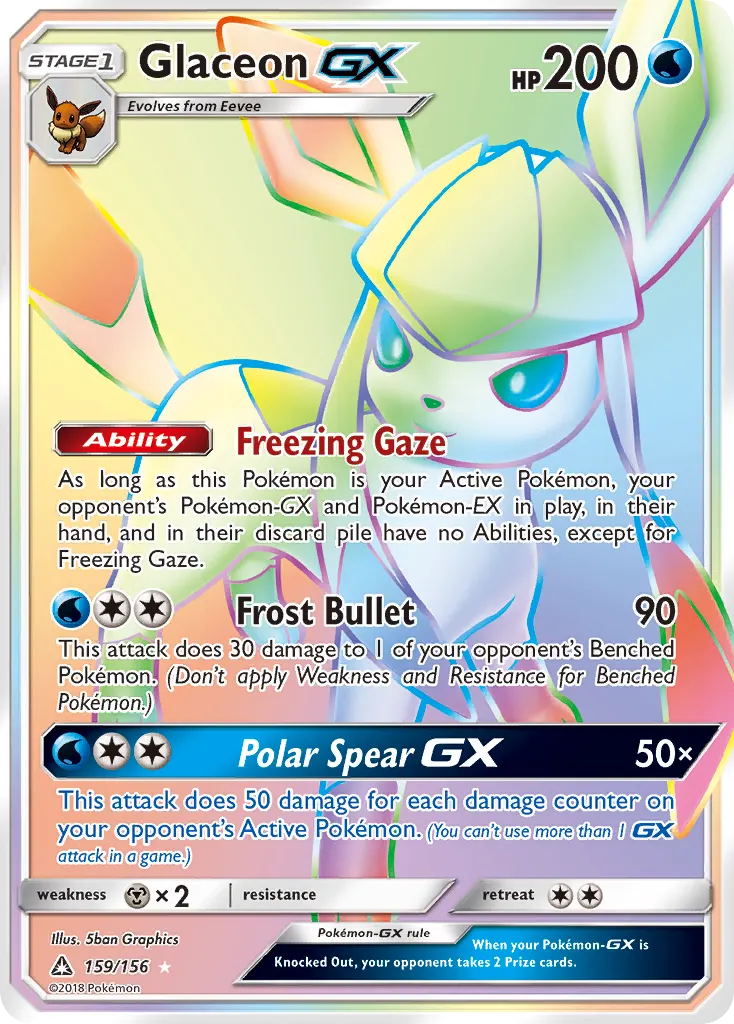 Glaceon-GX — Ultra Prism 159 Pokémon card