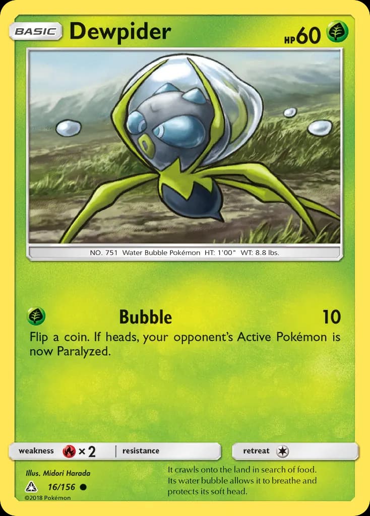 Dewpider — Ultra Prism 16 Pokémon card