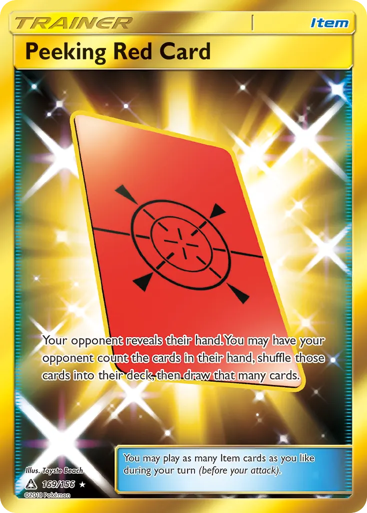 Peeking Red Card — Ultra Prism 169 Pokémon card