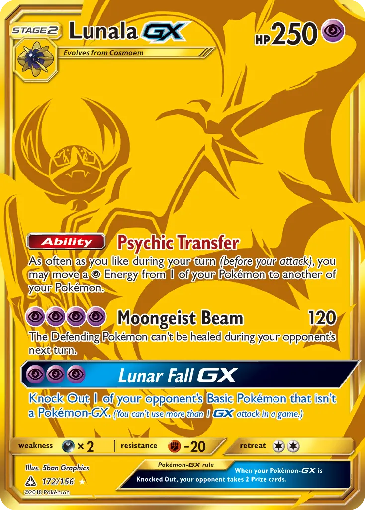 Lunala-GX — Ultra Prism 172 Pokémon card