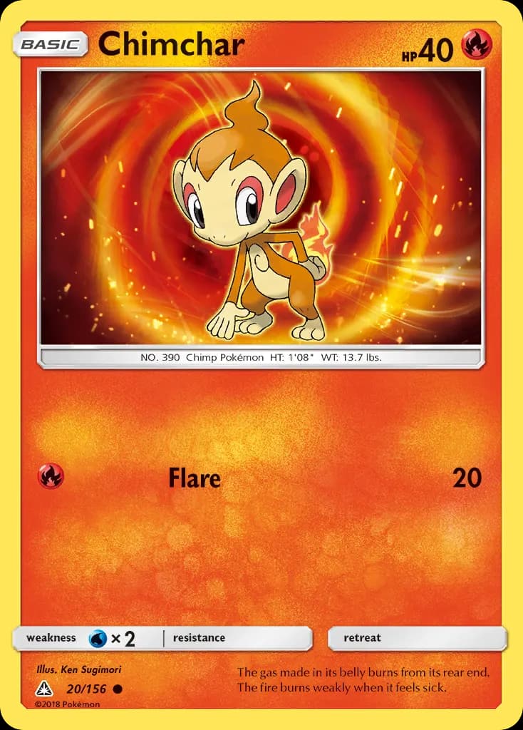 Chimchar — Ultra Prism 20 Pokémon card