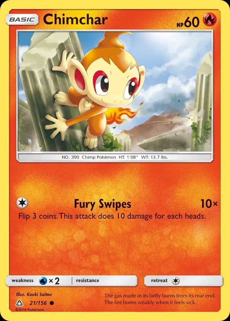 Chimchar — Ultra Prism 21 Pokémon card