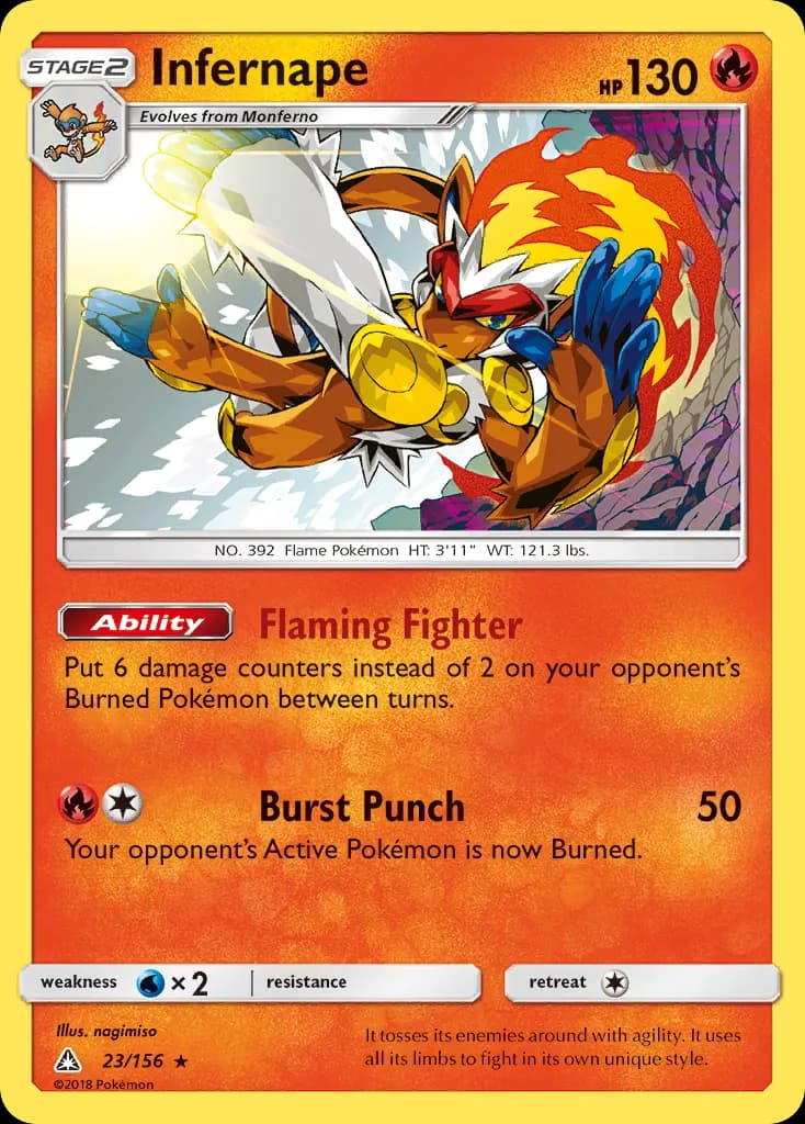 Infernape — Ultra Prism 23 Pokémon card