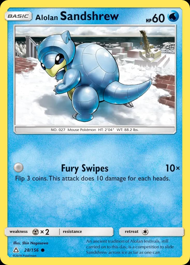 Alolan Sandshrew — Ultra Prism 28 Pokémon card