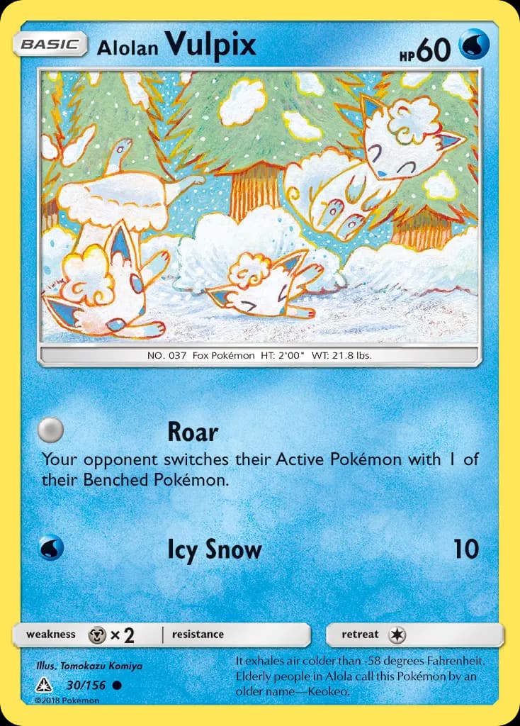Alolan Vulpix — Ultra Prism 30 Pokémon card