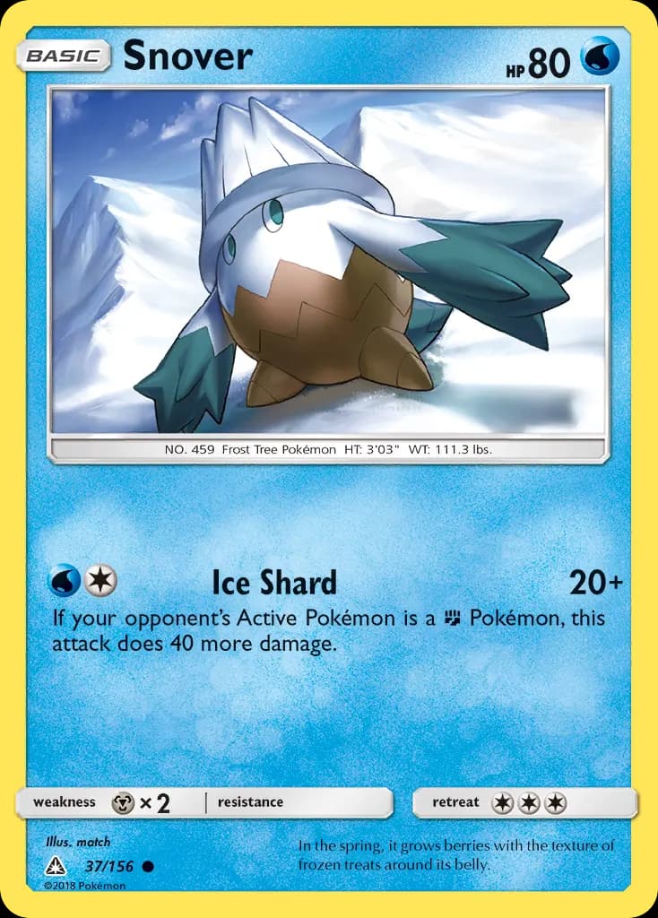 Snover — Ultra Prism 37 Pokémon card