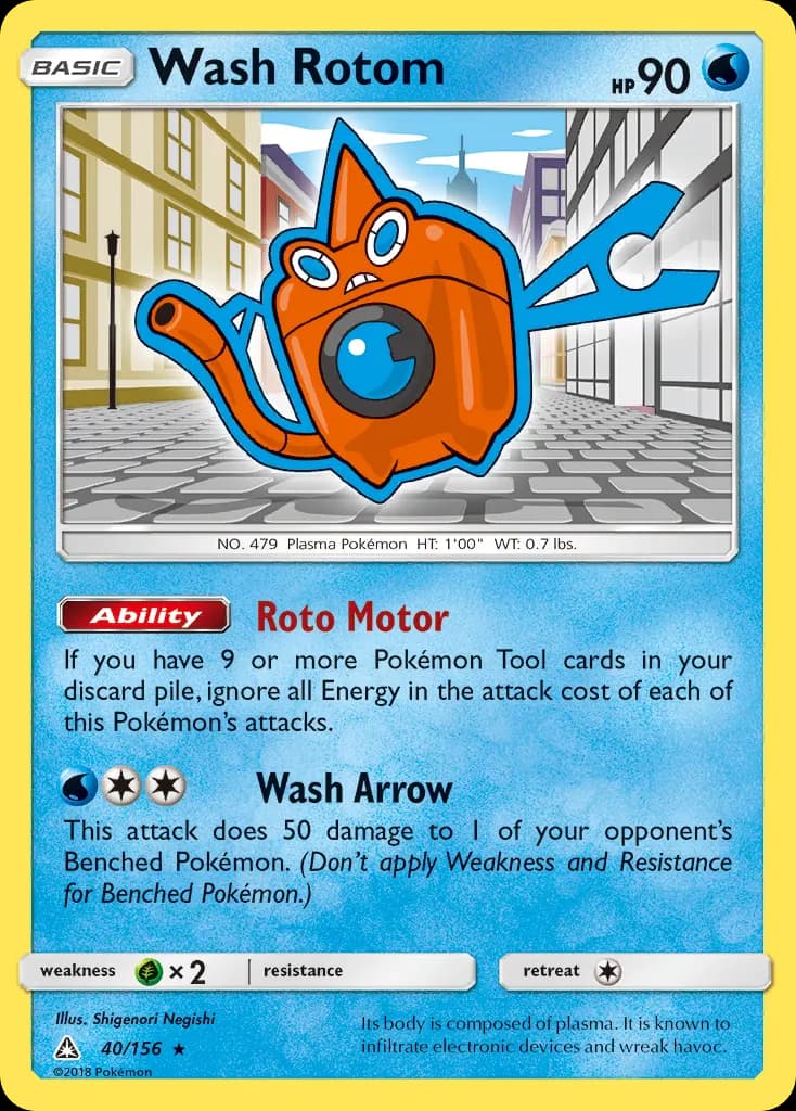 Wash Rotom — Ultra Prism 40 Pokémon card