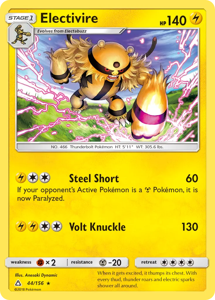 Electivire — Ultra Prism 44 Pokémon card