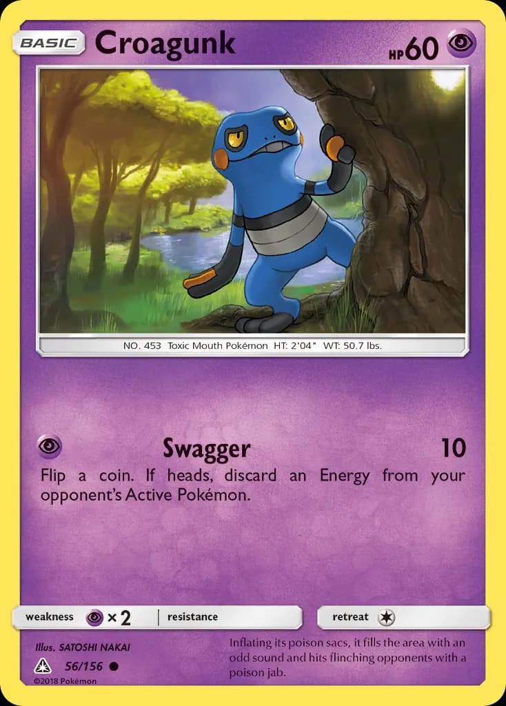 Croagunk — Ultra Prism 56 Pokémon card