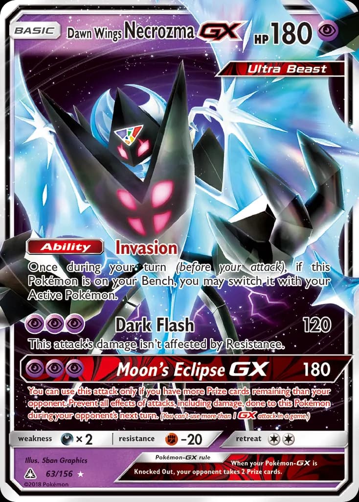 Dawn Wings Necrozma-GX — Ultra Prism 63 Pokémon card