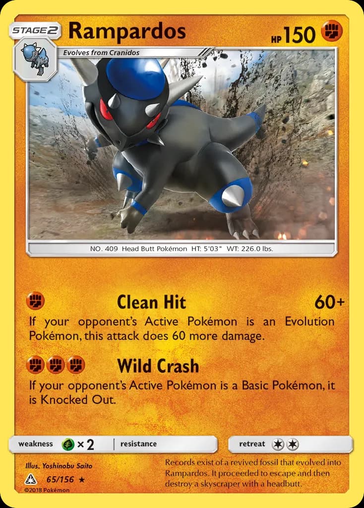 Rampardos — Ultra Prism 65 Pokémon card