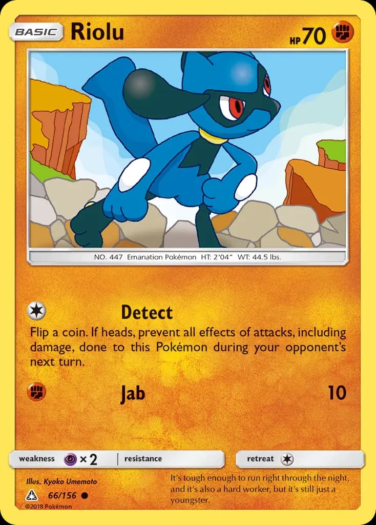 Riolu — Ultra Prism 66 Pokémon card