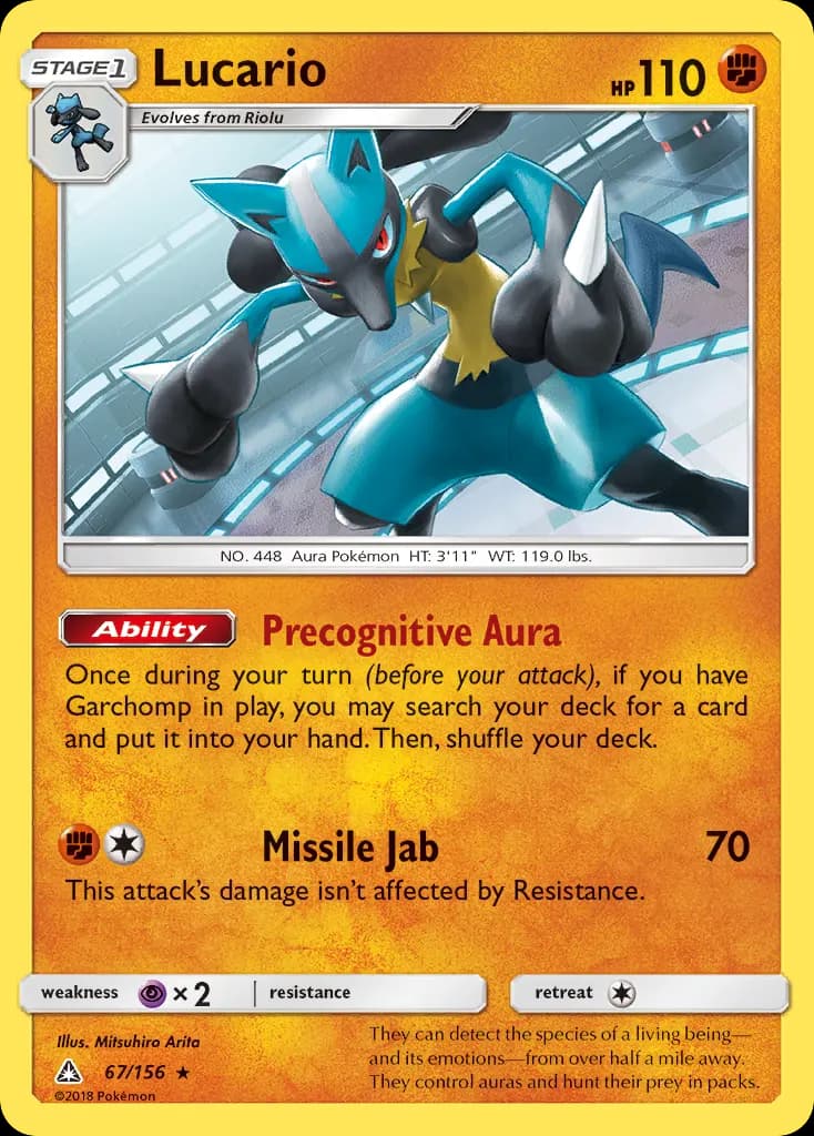 Lucario — Ultra Prism 67 Pokémon card