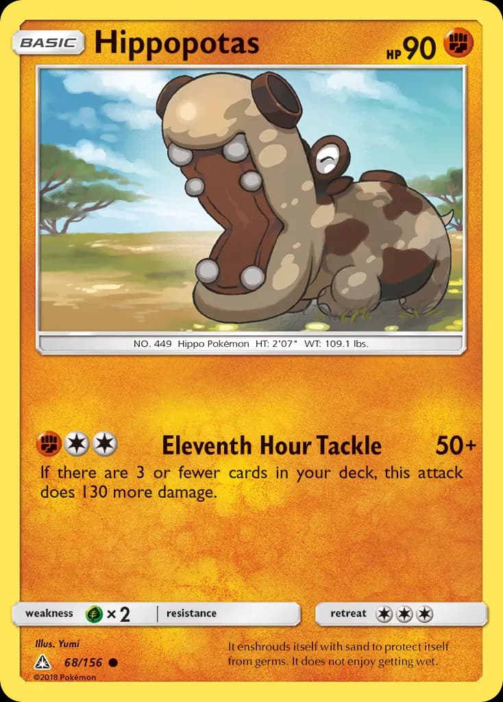 Hippopotas — Ultra Prism 68 Pokémon card