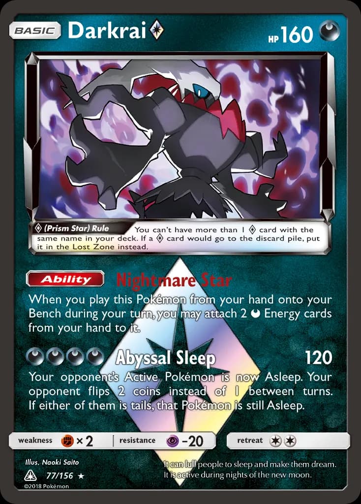 Darkrai ◇ — Ultra Prism 77 Pokémon card