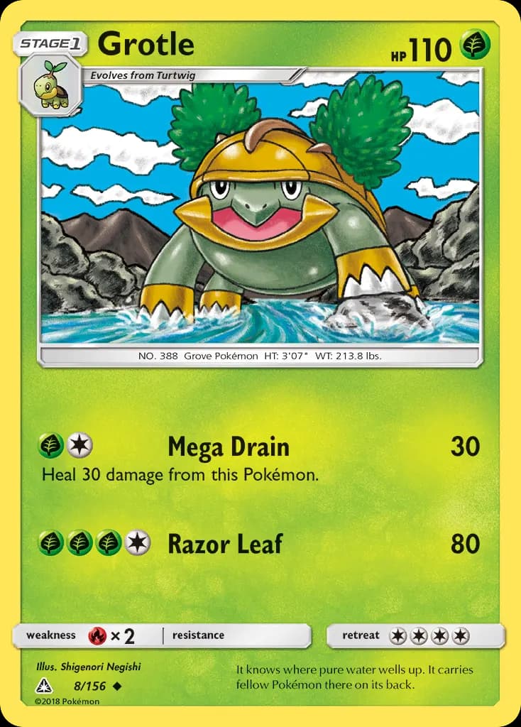 Grotle — Ultra Prism 8 Pokémon card