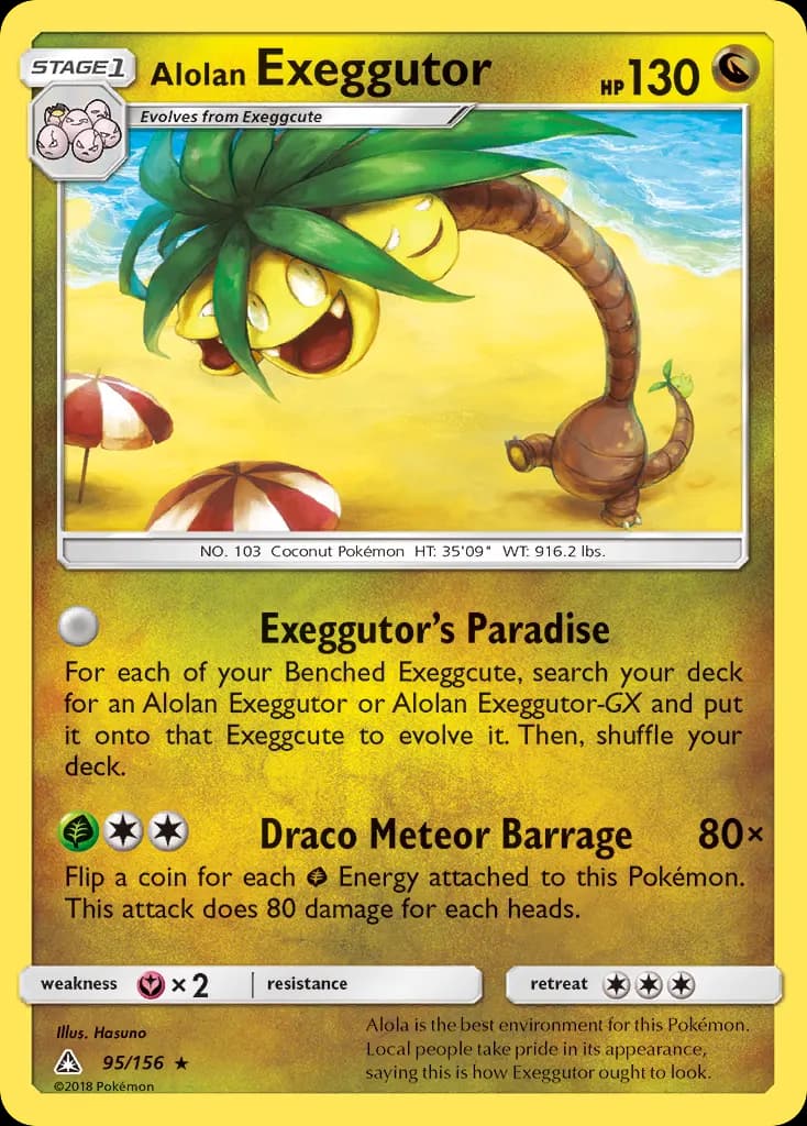 Alolan Exeggutor — Ultra Prism 95 Pokémon card