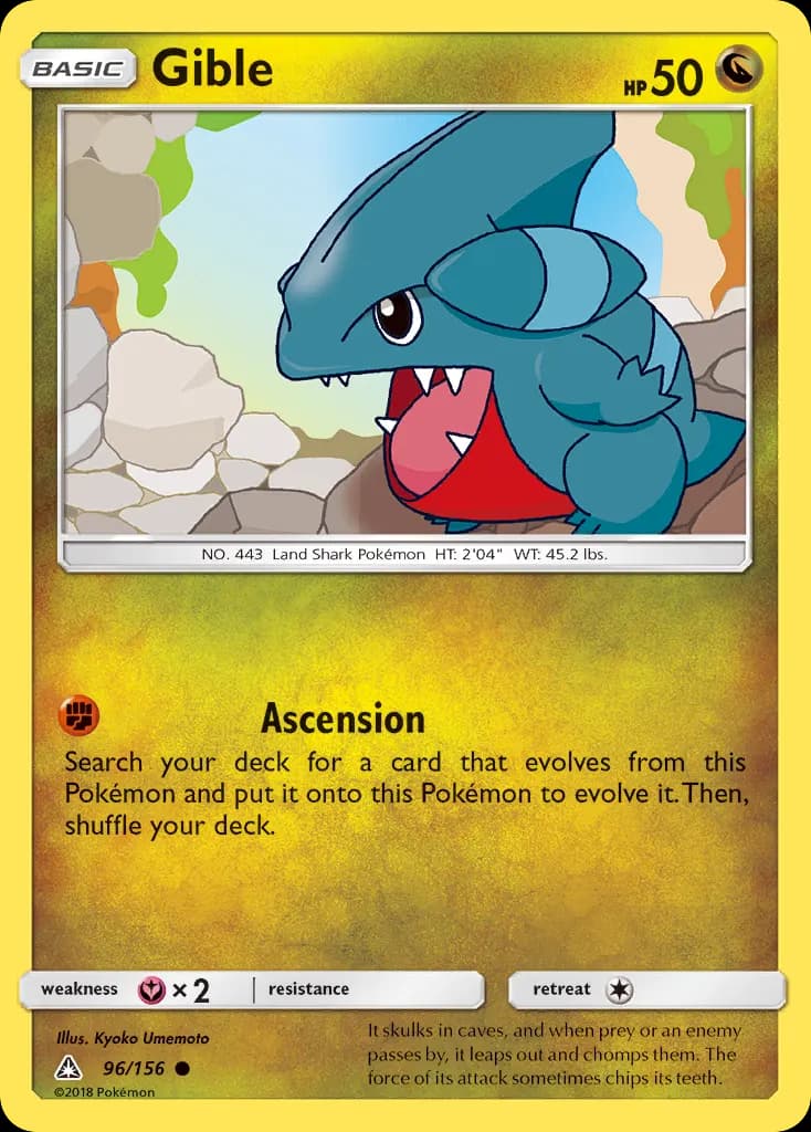 Gible — Ultra Prism 96 Pokémon card