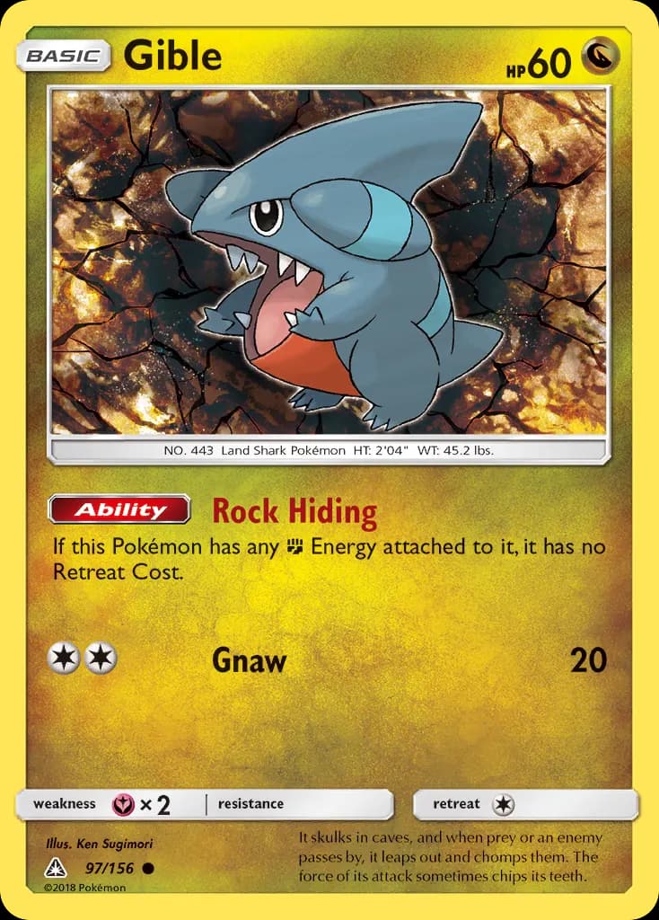 Gible — Ultra Prism 97 Pokémon card