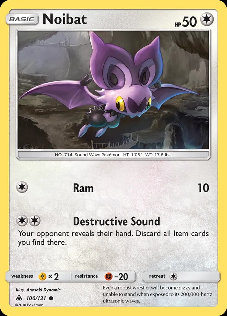 Noibat — Forbidden Light 100 Pokémon card