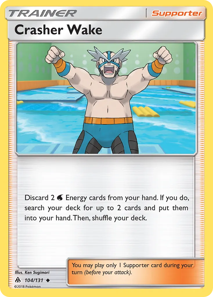 Crasher Wake — Forbidden Light 104 Pokémon card