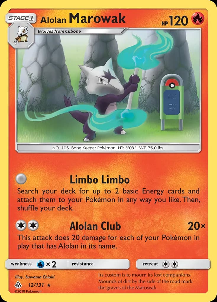 Alolan Marowak — Forbidden Light 12 Pokémon card