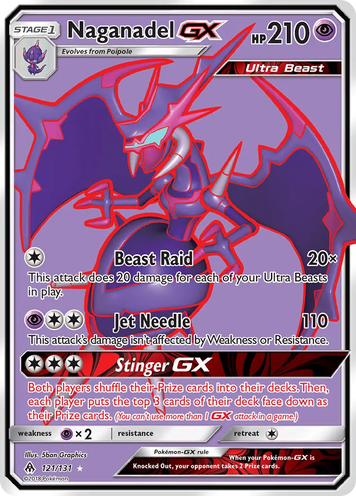 Naganadel-GX — Forbidden Light 121 Pokémon card