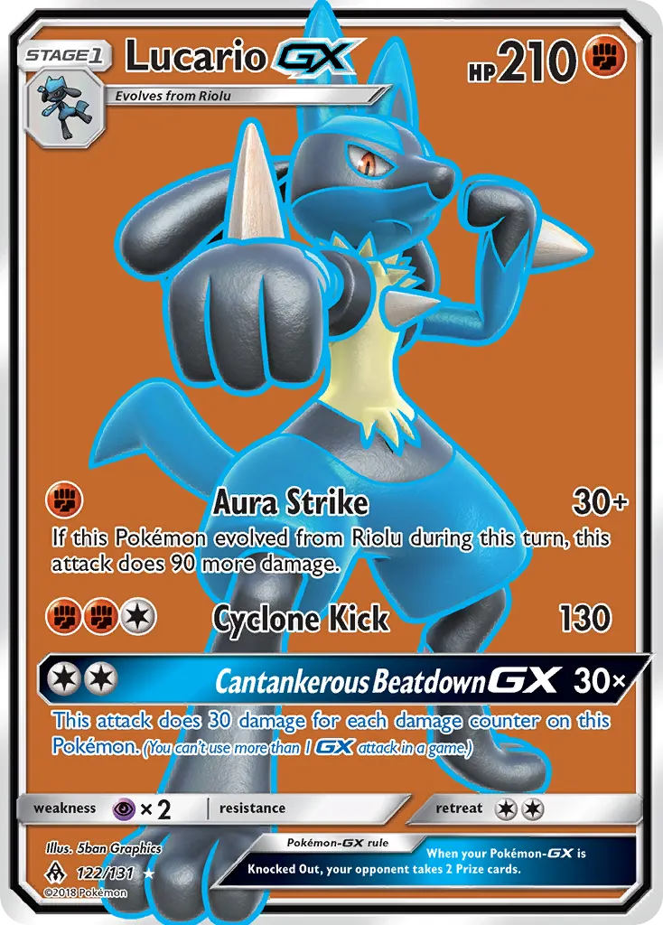 Lucario-GX — Forbidden Light 122 Pokémon card