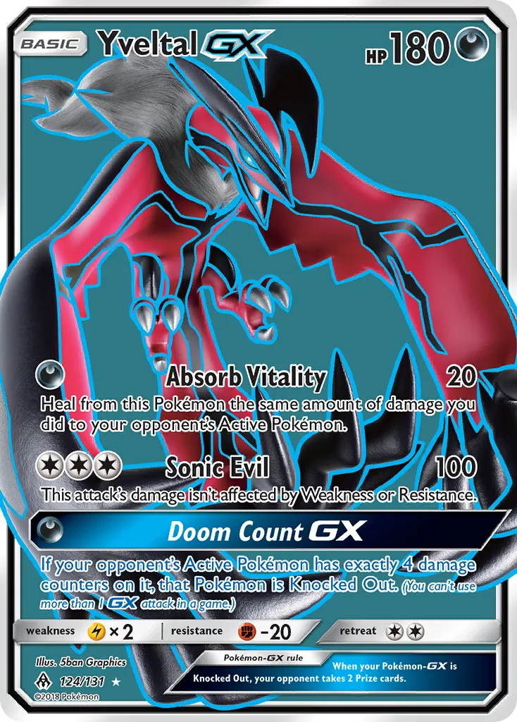 Yveltal-GX — Forbidden Light 124 Pokémon card