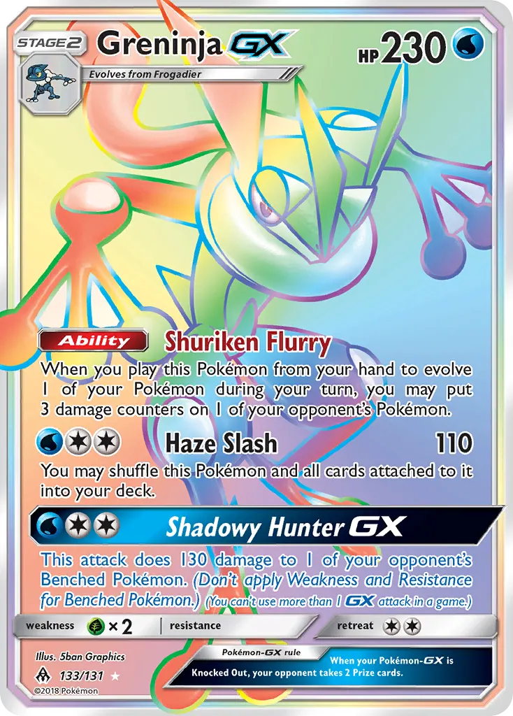 Greninja-GX — Forbidden Light 133 Pokémon card
