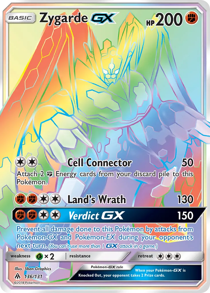 Zygarde-GX — Forbidden Light 136 Pokémon card