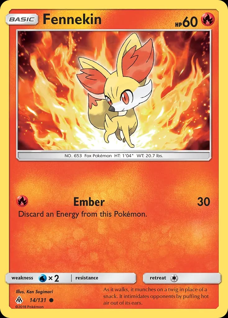 Fennekin — Forbidden Light 14 Pokémon card