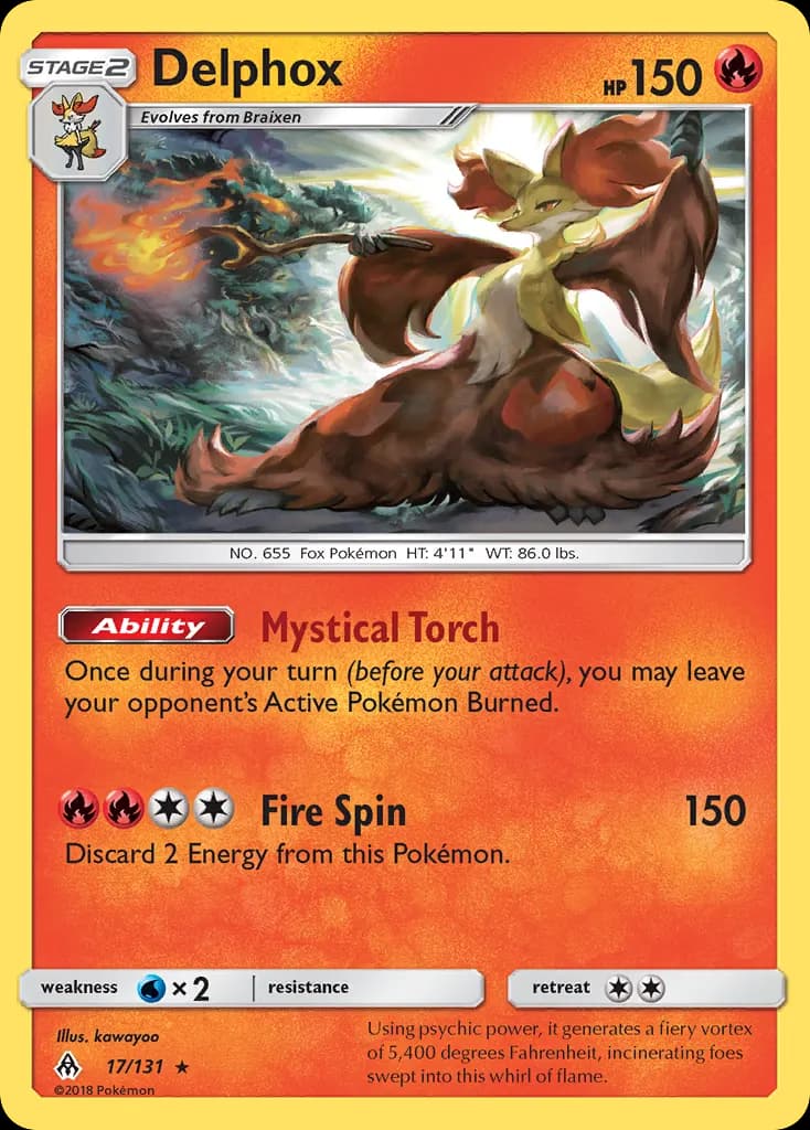 Delphox — Forbidden Light 17 Pokémon card